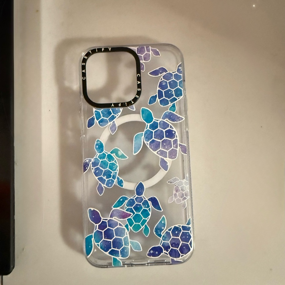 Casetify Turtle Design Phone Case - Blue and Purple iPhone 15 pro max